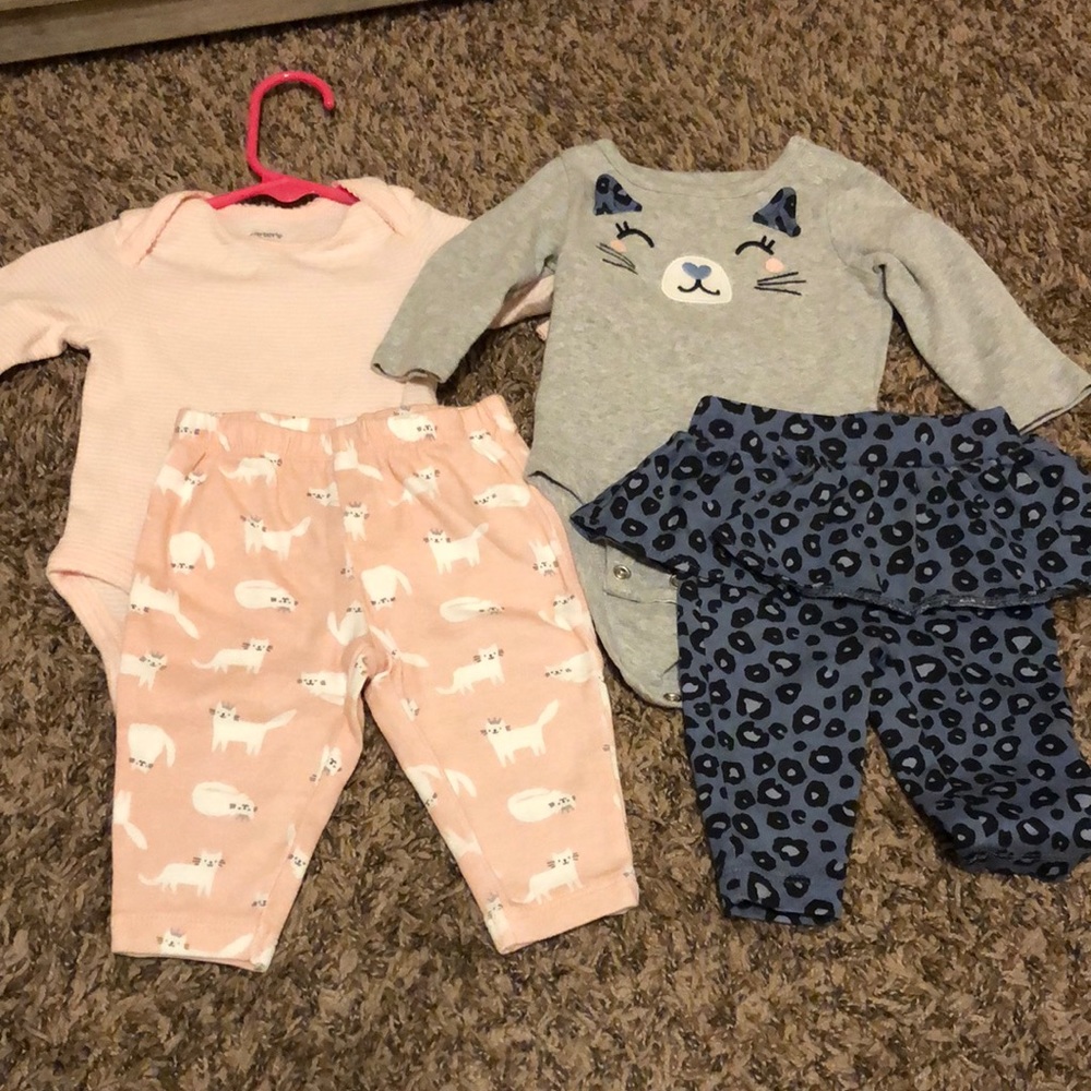 (2) Two-Piece Cat Outfits